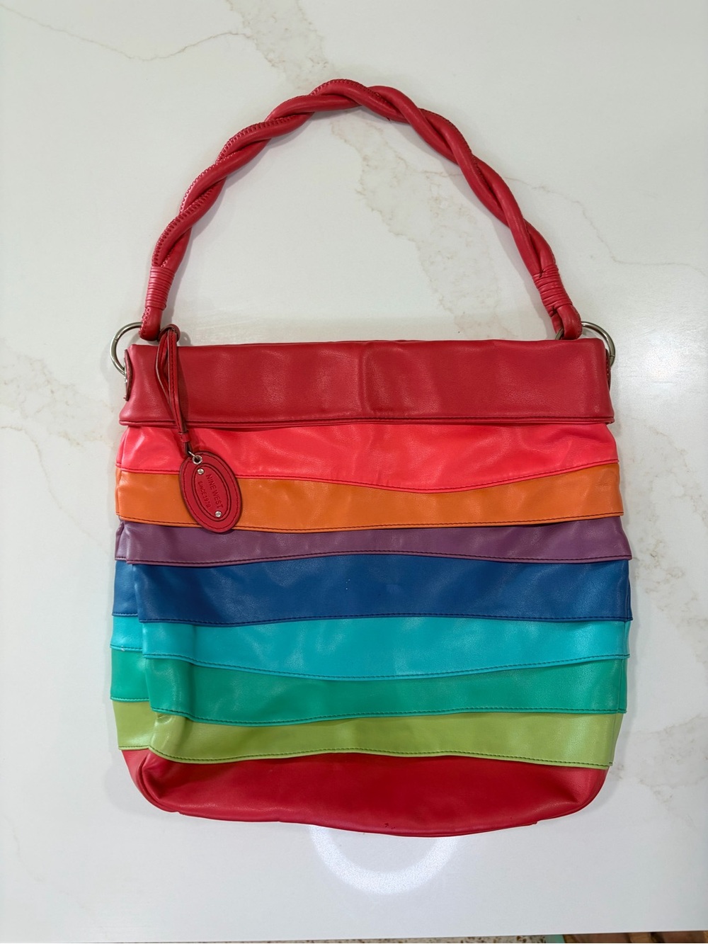 Nine West Vibrant Rainbow Colorblock Hobo Bag